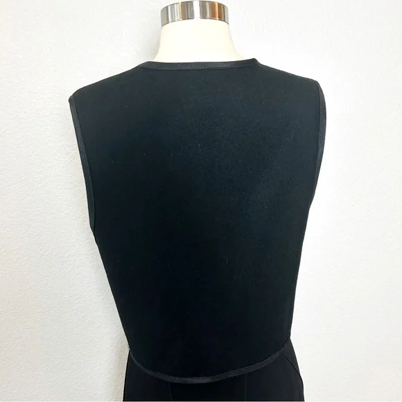 Compagnie Internationale Express Wool Vest Women's M Black Gray Embroidered VTG - Picture 3 of 6